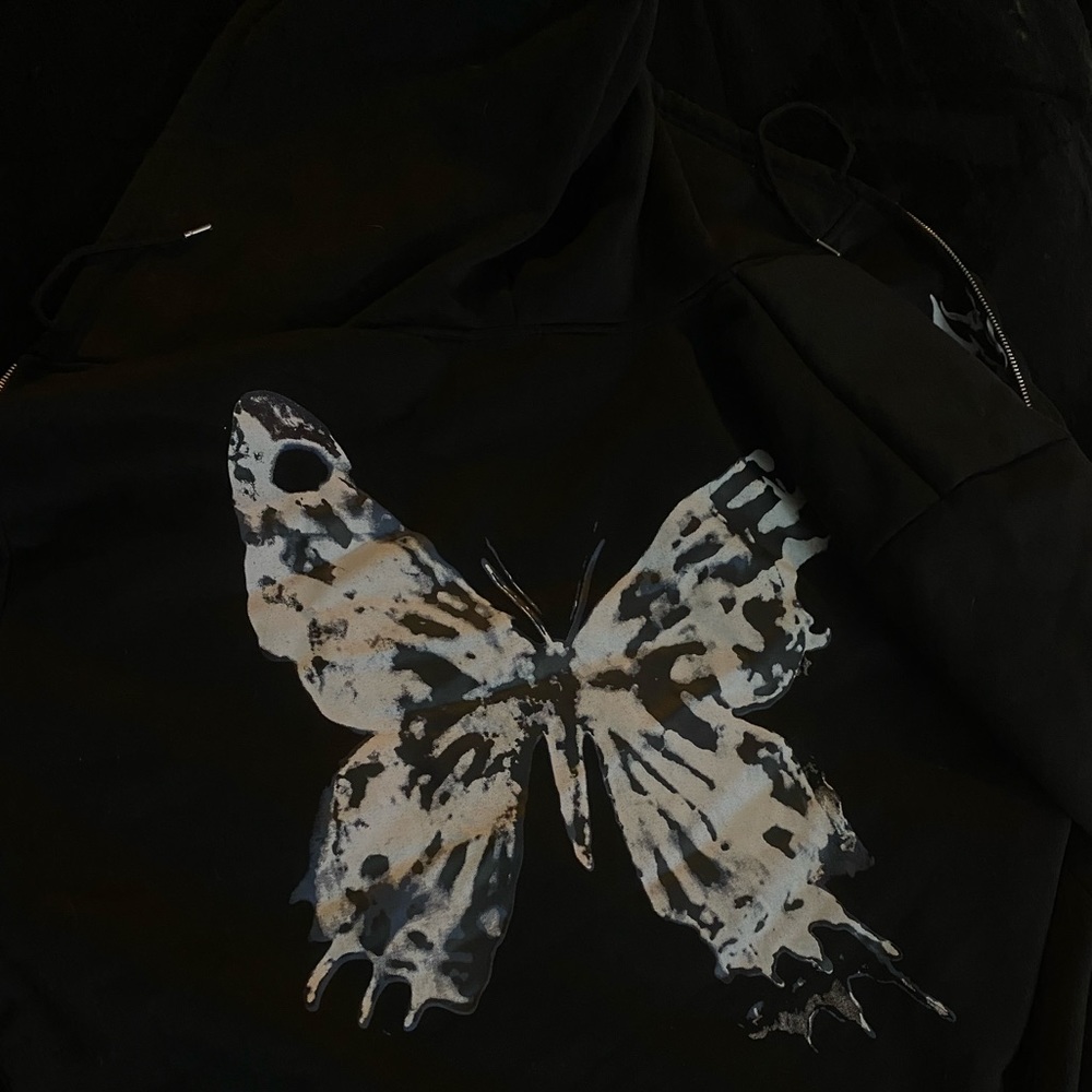 Soft High Quality Zip Up Butterfly Sweater Hoodie
